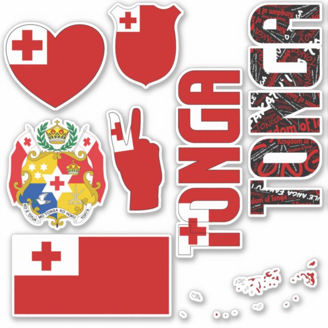 Amazing Tonga Shapes National Symbols Sticker (Front)