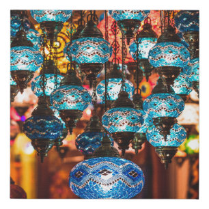 Amazing traditional handmade turkish lamps in souv faux canvas print