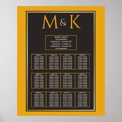 Amazing Traditional Wedding Any Color Seating Poster