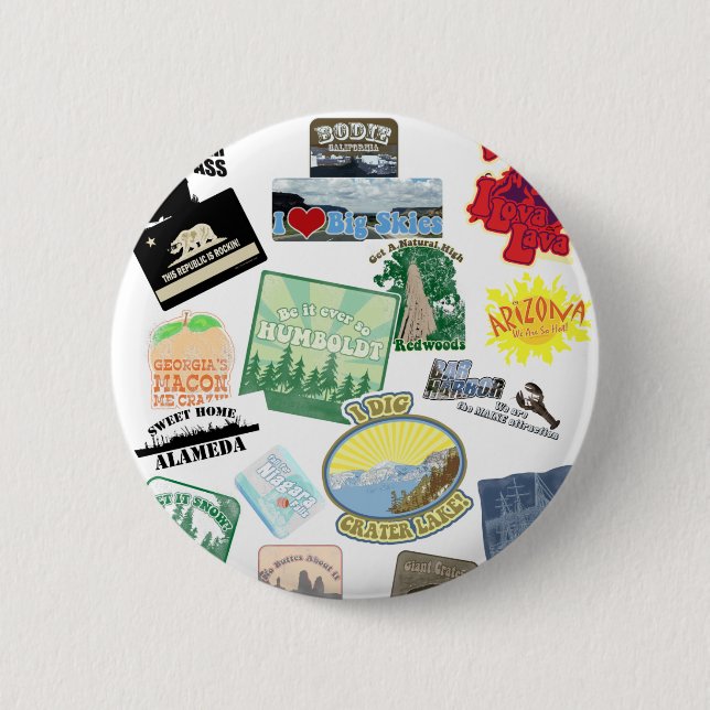 Amazing Travel Collage Pinback Button (Front)