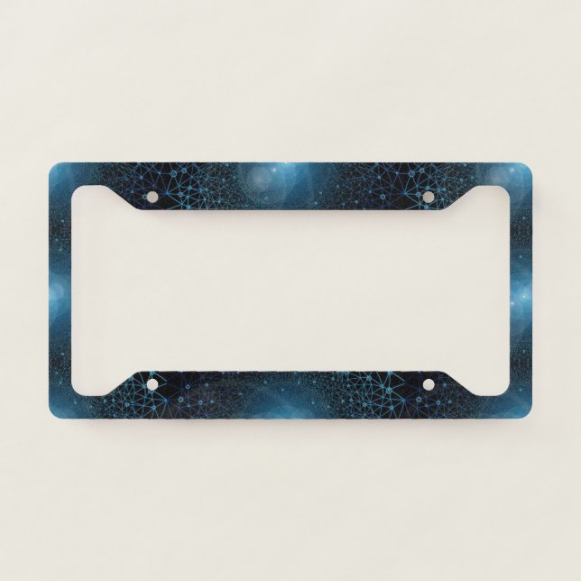 Amazing Trendy Perfect Cool Blue Space License Plate Frame (Front)