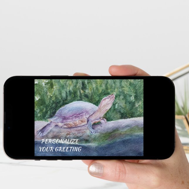Amazing Tropical Turtle Customizable Card (Front Digital)
