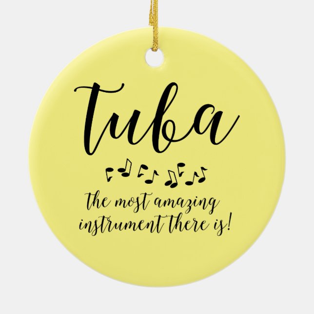 Amazing Tuba Musical Instrument Ceramic Ornament (Back)