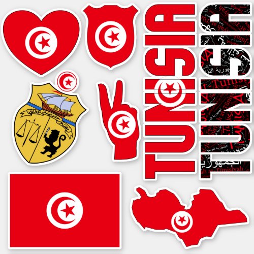 Amazing Tunisia Shapes National Symbols Sticker