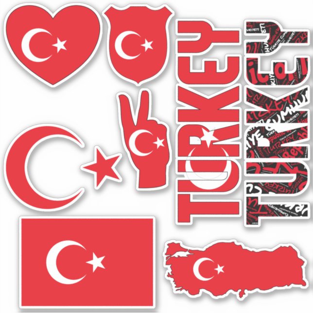Amazing Turkey Shapes National Symbols Sticker (Front)