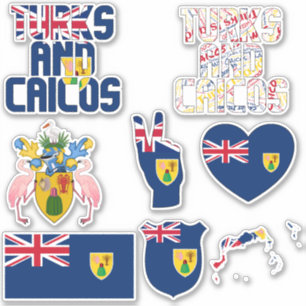 Amazing Turks and Caicos Shapes National Symbols Sticker