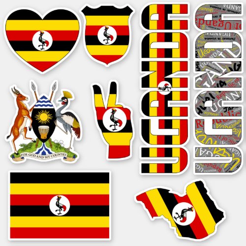 Amazing Uganda Shapes National Symbols Sticker
