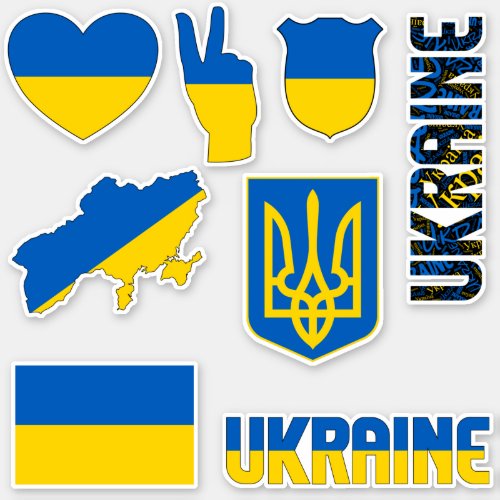 Amazing Ukraine Shapes National Symbols Sticker