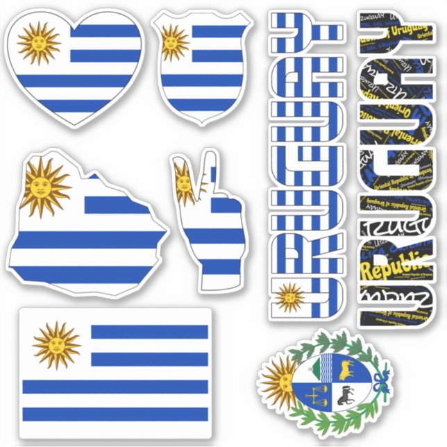 Amazing Uruguay Shapes National Symbols Sticker (Front)