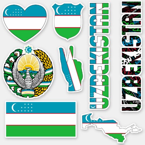 Amazing Uzbekistan Shapes National Symbols Sticker