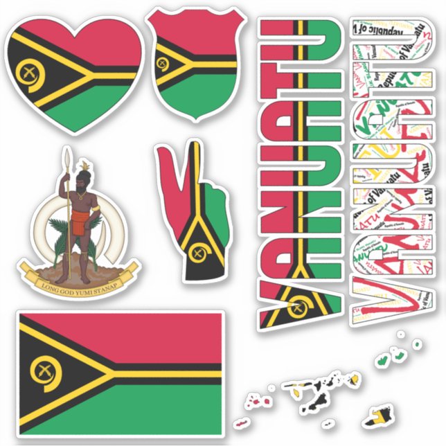 Amazing Vanuatu Shapes National Symbols Sticker (Front)