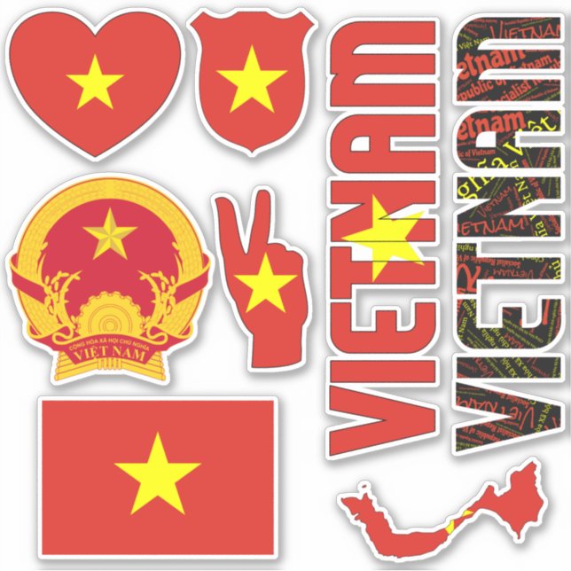 Amazing Vietnam Shapes National Symbols Sticker (Front)