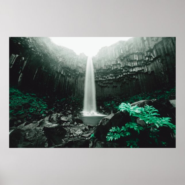 Amazing view of Svartifoss waterfall. Scenic image Poster (Front)