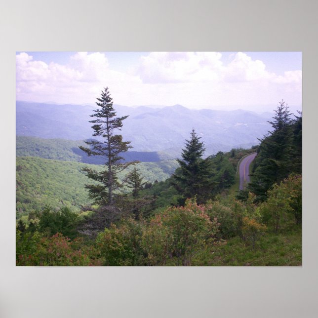 Amazing View Of Winding Blue Ridge Parkway Poster (Front)