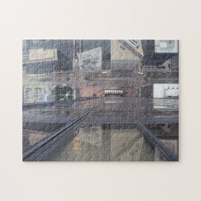 Amazing View Willis Tower Looking Down 4x3 Jigsaw Puzzle (Horizontal)