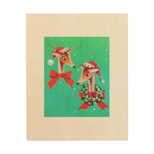 Amazing Vintage Mid Century Mod Retro Reindeer Wood Wall Art