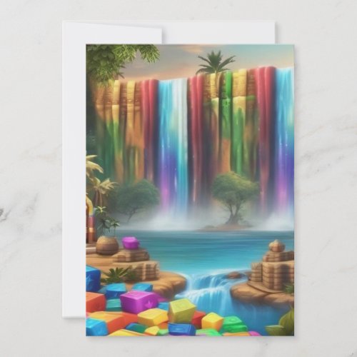 Amazing waterfall  thank you card