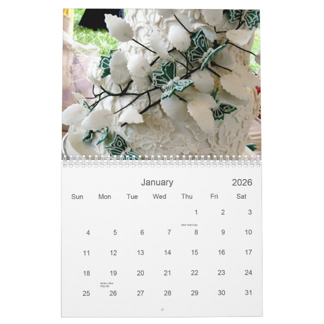 Amazing Wedding Cakes Calendar (Jan 2026)