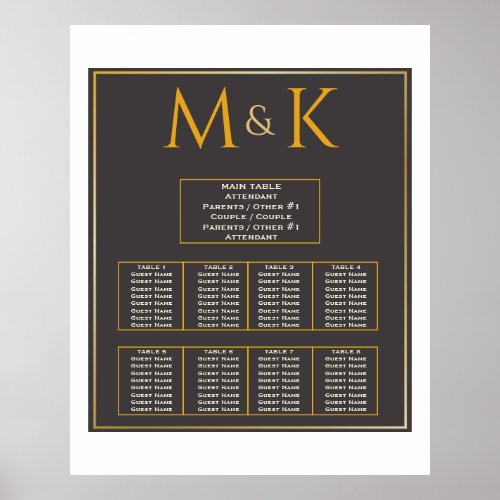 Amazing Wedding Traditional Any Color Seating  Poster