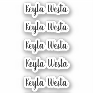 Amazing whimsical script personalized name sticker