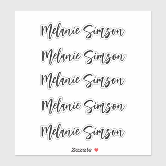 Amazing whimsical script personalized name sticker (Sheet)