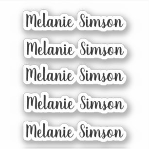 Amazing whimsical script personalized name sticker