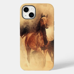 Amazing white and bay horses in a gallop Case-Mate iPhone 14 plus case