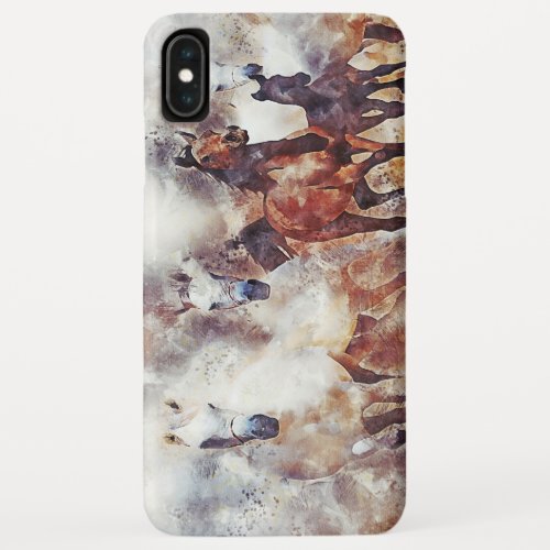 Amazing white and bay horses in a gallop iPhone XS max case