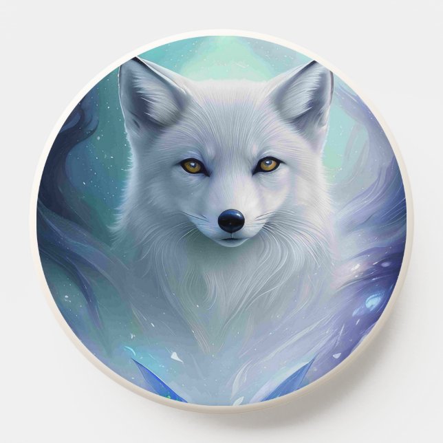 Amazing White Snow Fox on Icy Land PopSocket (Popsocket)