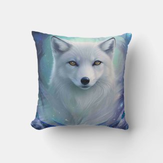 Amazing White Snow Fox on Icy Land