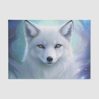 Amazing White Snow Fox on Icy Land Tissue Paper