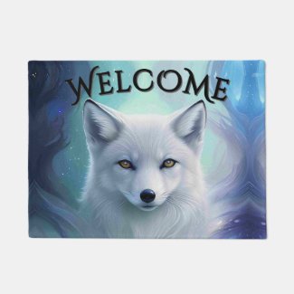 Amazing White Snow Fox on Icy Land Welcome