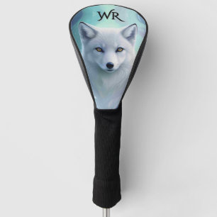Amazing White Snow Fox Personal Monogram Golf Head Cover