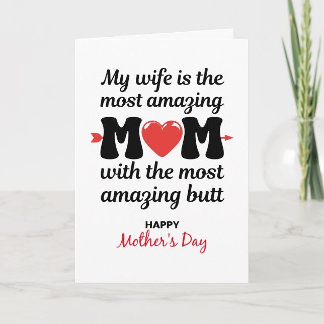 Amazing Wife Amazing Butt, Funny Mother's Day Card (Front)