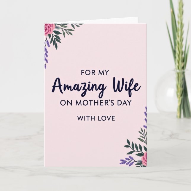 Amazing Wife Floral Card (Front)