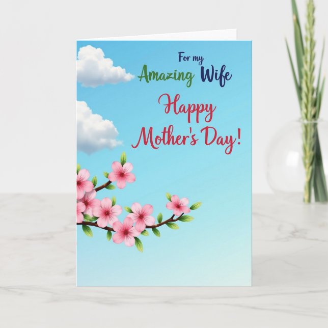 Amazing Wife Floral Mothers Day Card (Front)
