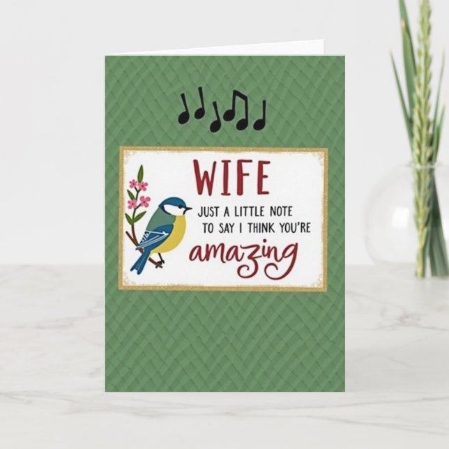 Amazing Wife Floral Note Card (Front)