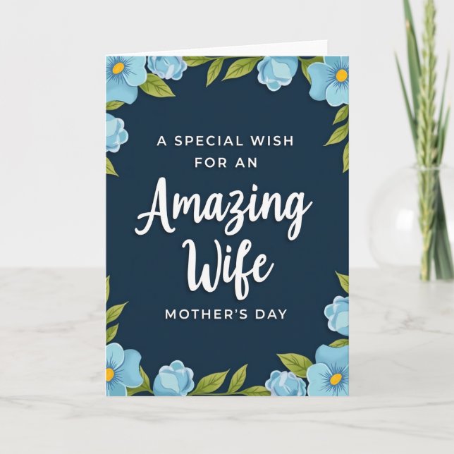 Amazing Wife Floral Wish Card (Front)