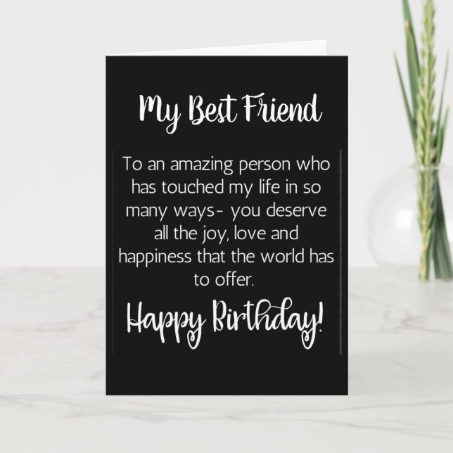 AMAZING WISHES FOR MY **BEST FRIEN** BIRTHDAY  CARD (Front)