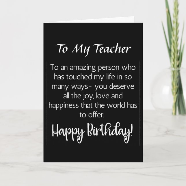 AMAZING WISHES to *MY TEACHER* ON BIRTHDAY Card (Front)