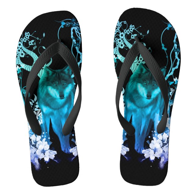 Amazing wolf flip flops (Footbed)
