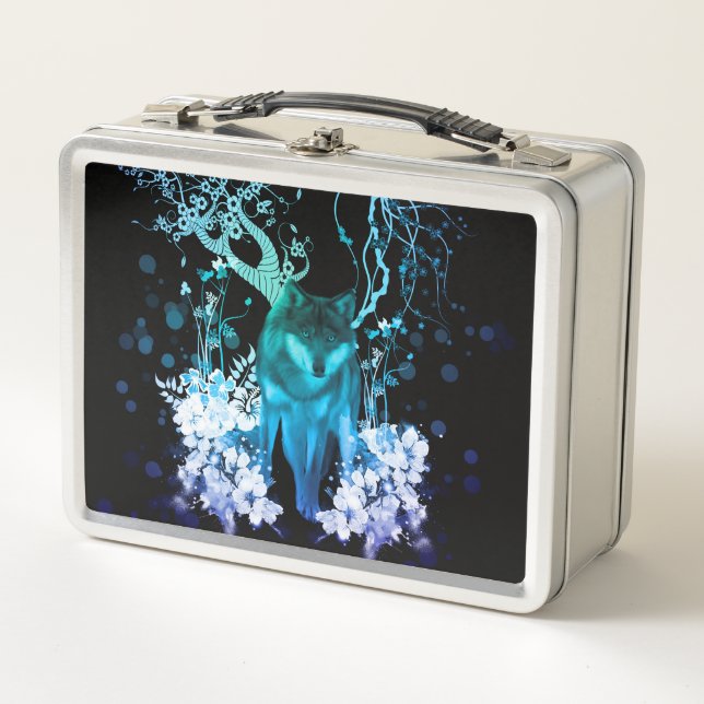Amazing wolf metal lunch box (Front)