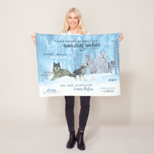 Amazing Wolves Typography Personalized Fleece Blanket