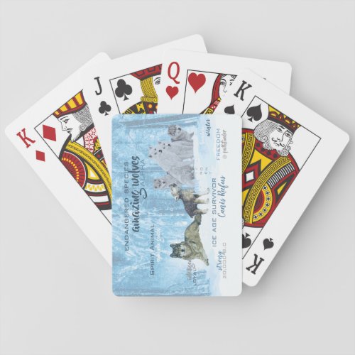 Amazing Wolves Typography  Personalized Playing Cards