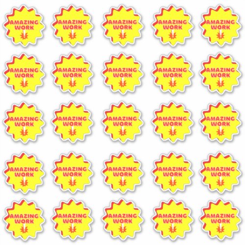 Amazing Work Fun Reward Teacher Stickers Pack