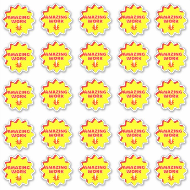 Amazing Work Fun Reward Teacher Stickers Pack (Front)