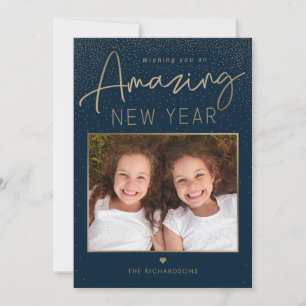 Amazing Year Modern Happy New Year Photo Card