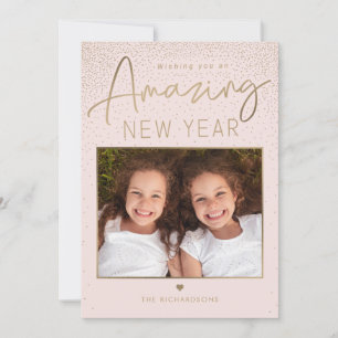Amazing Year Modern Happy New Year Photo Card
