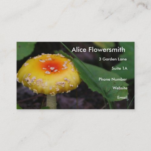 Amazing Yellow Mushroom Business Card