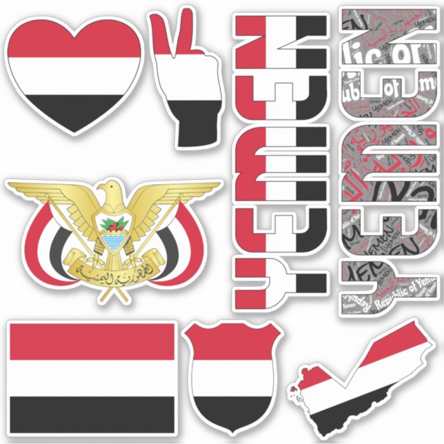 Amazing Yemen Shapes National Symbols Sticker (Front)